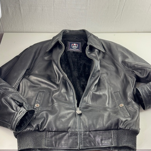 Vintage 90's Phat farm Men's Black Leather Jacket size XL - Picture 10 of 16
